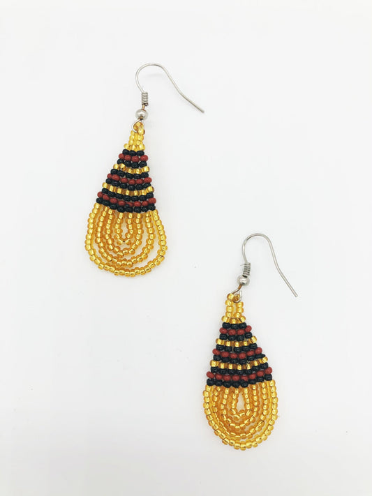 Small Caswell Earrings- Gold/Brown