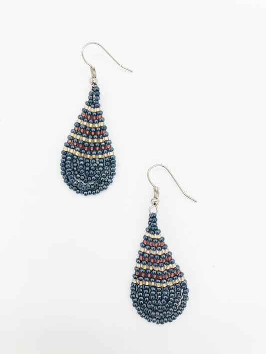 Small Caswell Earrings- Charcoal/Brown