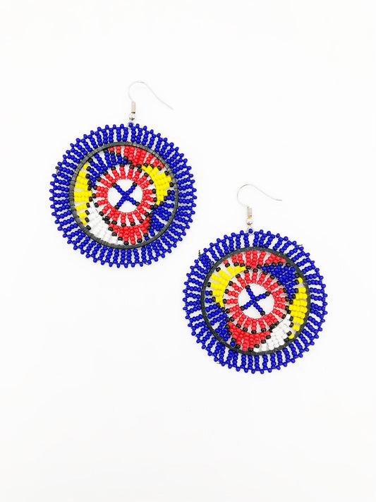 Large Nova Earrings- Dark Blue