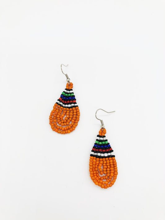 Small Caswell Earrings- Dark Orange