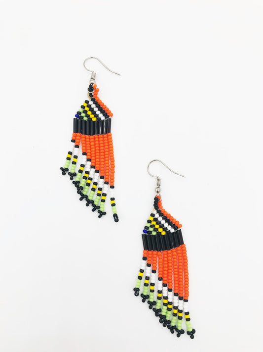 Angled Nova Earrings- Orange