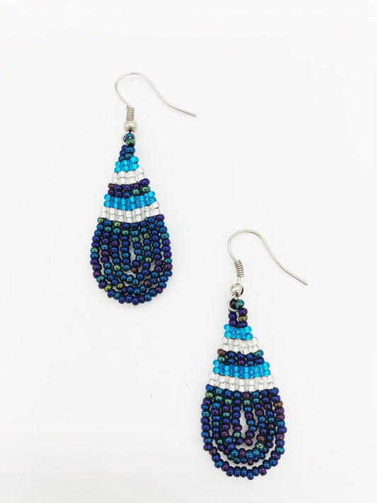 Small Caswell Earrings- Navy