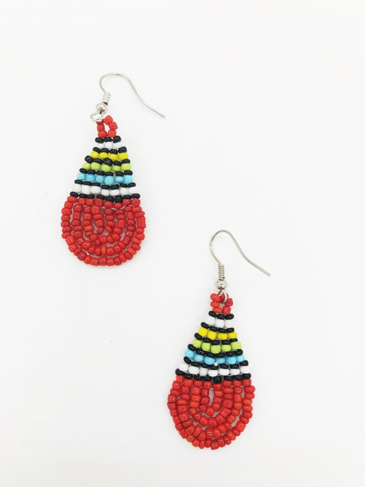 Small Caswell Earrings- Red/Yellow/Lime/Turquoise