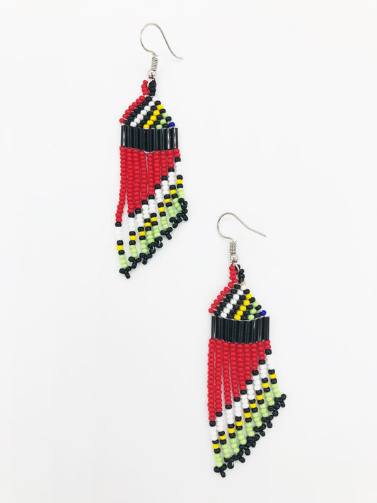 Angled Nova Earrings- Red