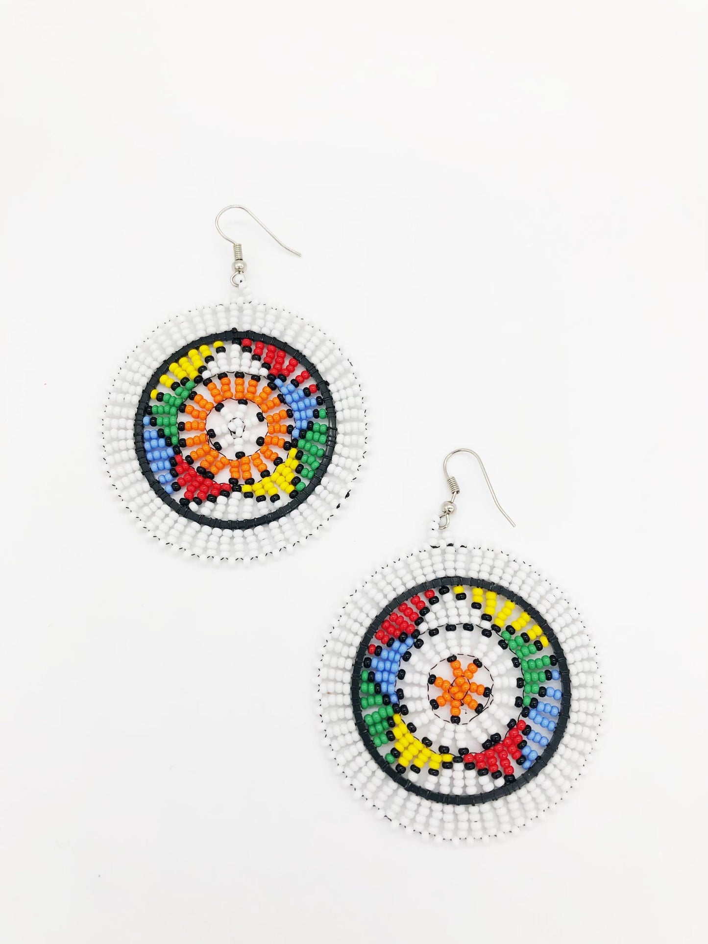 Large Nova Earrings- White