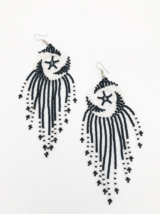 Medium Super Nova Earrings- Black & White